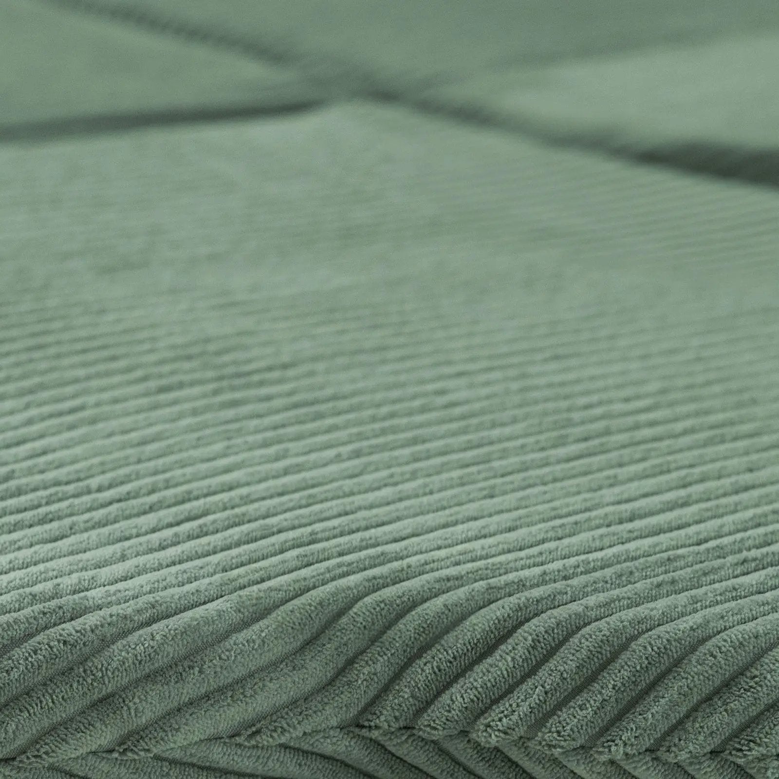 Tapis fleur - 15x115x5 cm, velours côtelé vert moelleux, tapis de jeu - Plush Nest by Misioo