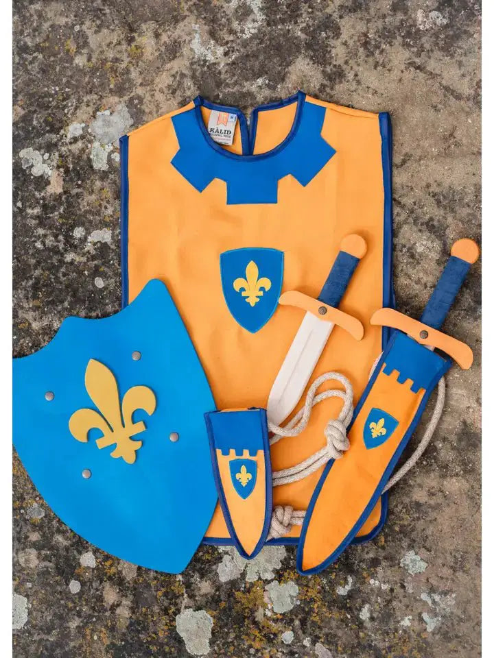 BOUCLIER HISTORIQUE L BLEU AVEC FLEUR DE LYS - Jeu de role pour enfants by KALID MEDIEVAL