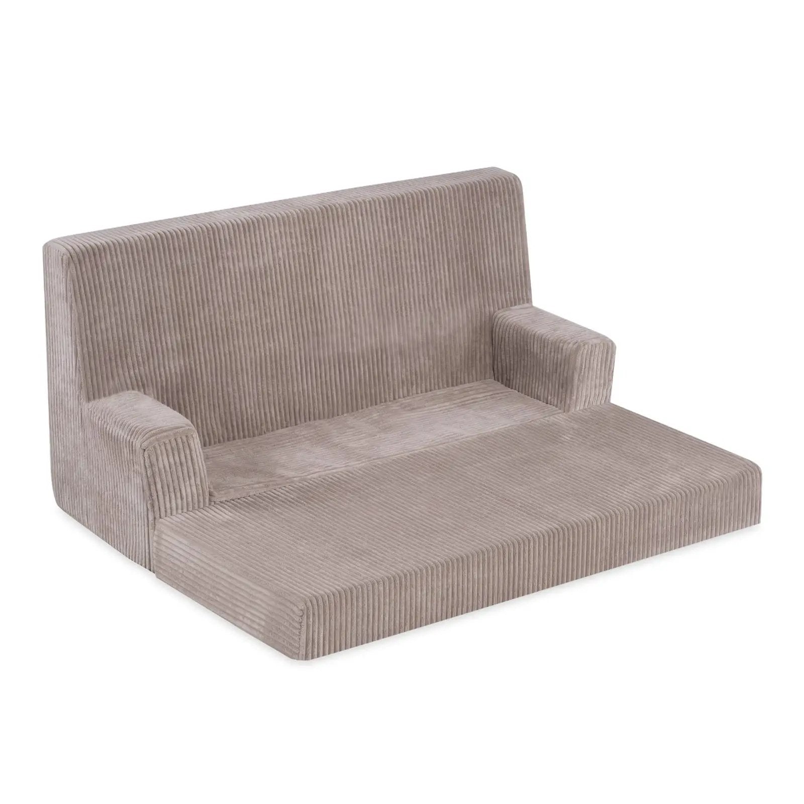 Canapé Foldie avec accoudoirs - Velours côtelé beige premium - PLUSH NEST by Misioo