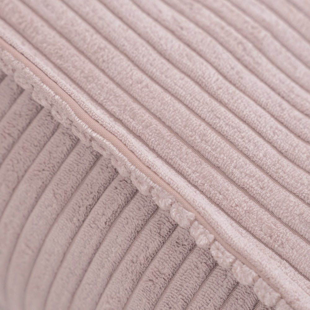 Pouf 60x60 cm - Coussin de sol, velours côtelé rose clair premium - Plush Nest - myplayground