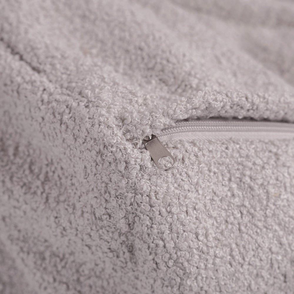 Fauteuil carré Puffy - 77x67x50, agneau gris, pouf - Plush Nest - myplayground