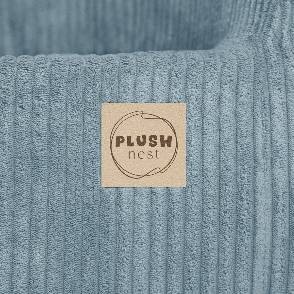 Fauteuil - bleu velours côtelé premium, fauteuil enfant - Plush Nest - myplayground