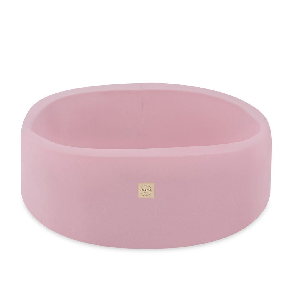 Piscine à balles - ronde 90x30 cm, rose, coton (+ 200 boules rose clair, argent, perle) - Plush Nest - Misioo - myplayground