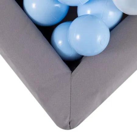 Piscine à balles Carrée - 130x130x50 cm, Gris foncé, Active - Plush Nest by Misioo