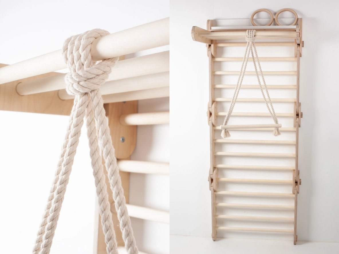 Anneaux de Gym et Barre Trapézoïdale Happymoon - Équipement de Gymnastique - Jeu de motricité enfant - Happymoon - myplayground