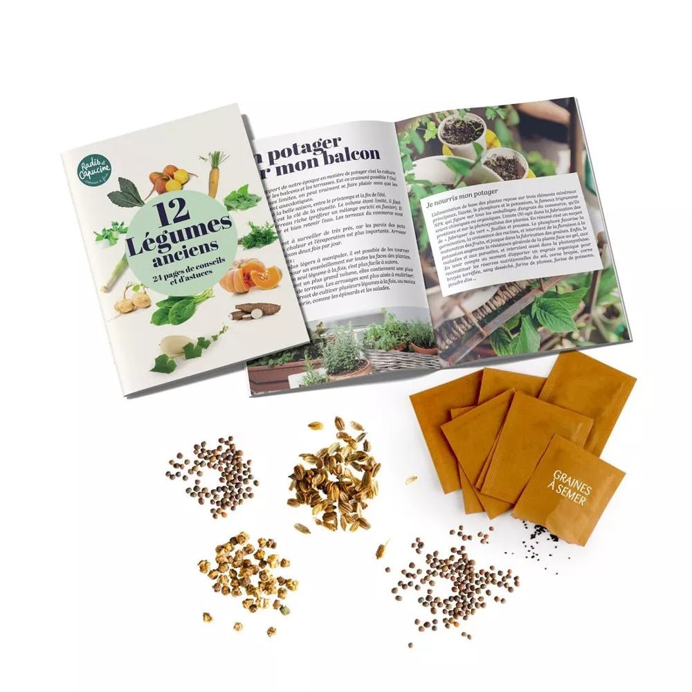 Enveloppe de 12 sachets - Légumes anciens - Radis et Capucine - myplayground