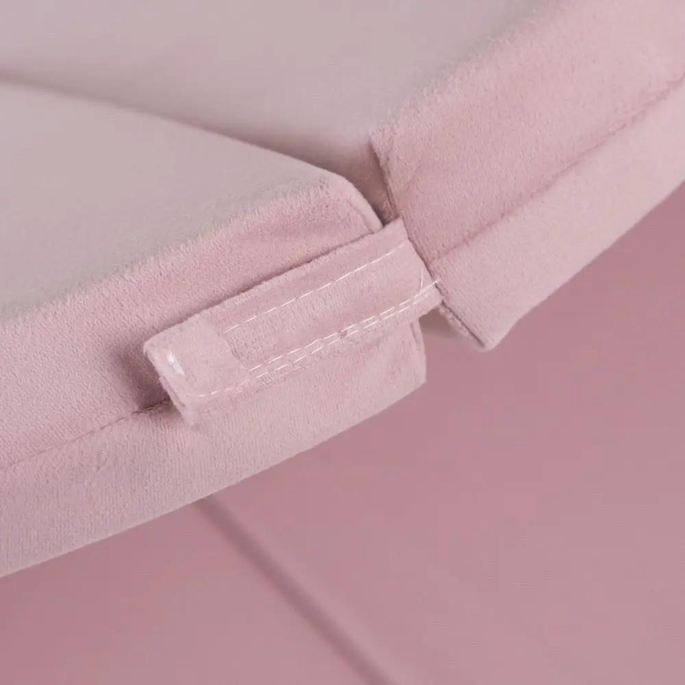 Tapis Fleur - 160x160x5 cm, velours rose, tapis de jeu - Plush Nest by Misioo