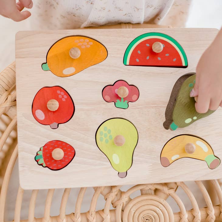 Puzzle Fruit Knob  QToys USA Puzzle Fruit Knob myplayground