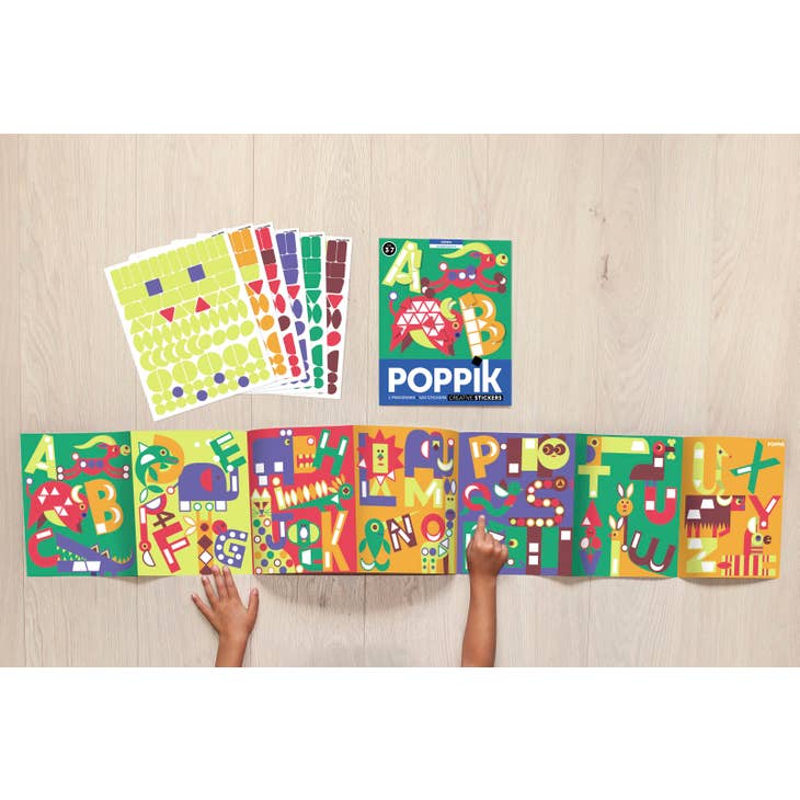 Lettres ABC - Poster Panorama en sticker inspiré Montessori  POPPIK  myplayground