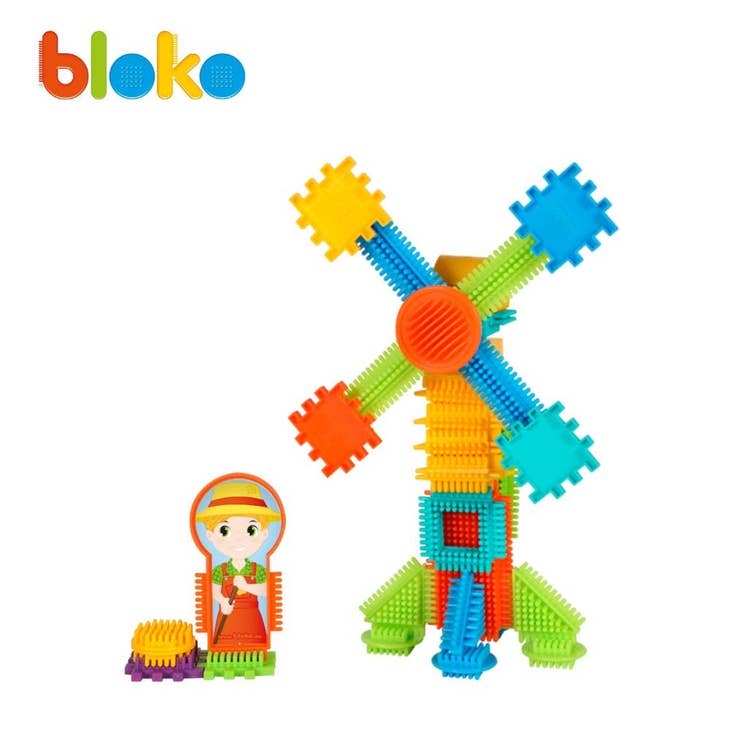 Coffret 50 Bloko + 2 Figurines Pods Ferme - BLOKO 503541  Bloko Coffret 50 Bloko + 2 Figurines Pods Ferme - BLOKO 503541 myplayground
