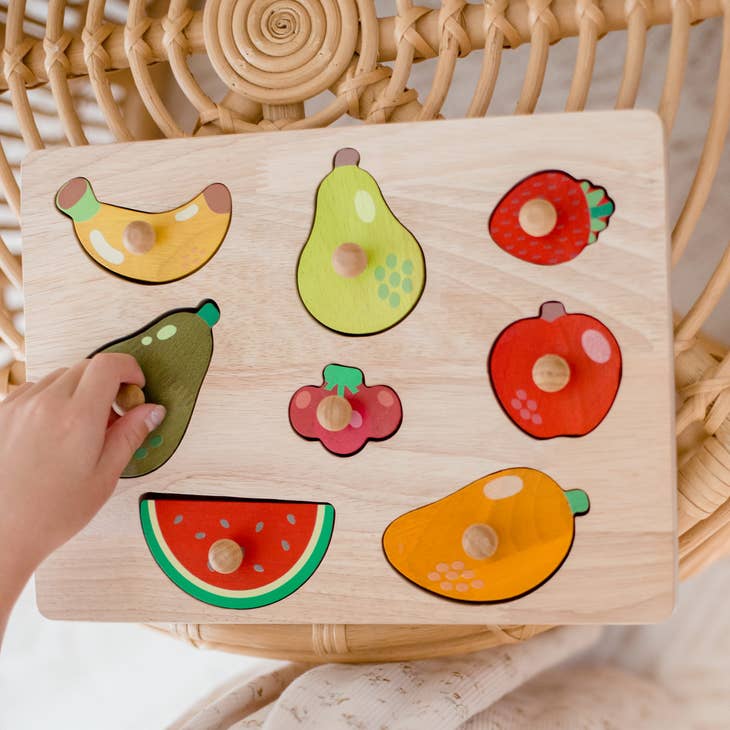 Puzzle Fruit Knob  QToys USA Puzzle Fruit Knob myplayground
