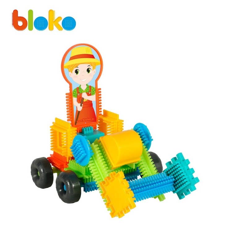 Coffret 50 Bloko + 2 Figurines Pods Ferme - BLOKO 503541  Bloko Coffret 50 Bloko + 2 Figurines Pods Ferme - BLOKO 503541 myplayground