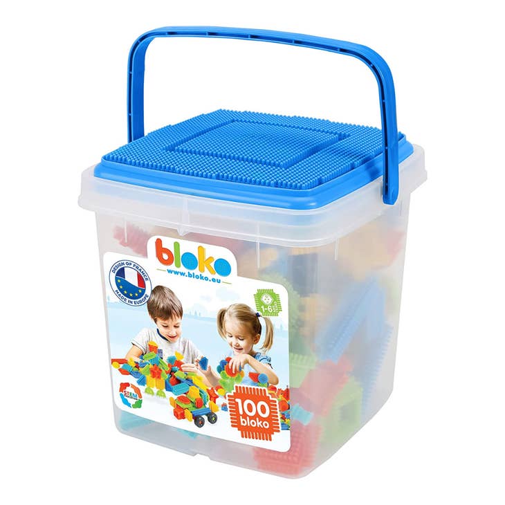 Baril Bleu Plaque de Jeu + 100 Bloko - BLOKO - myplayground