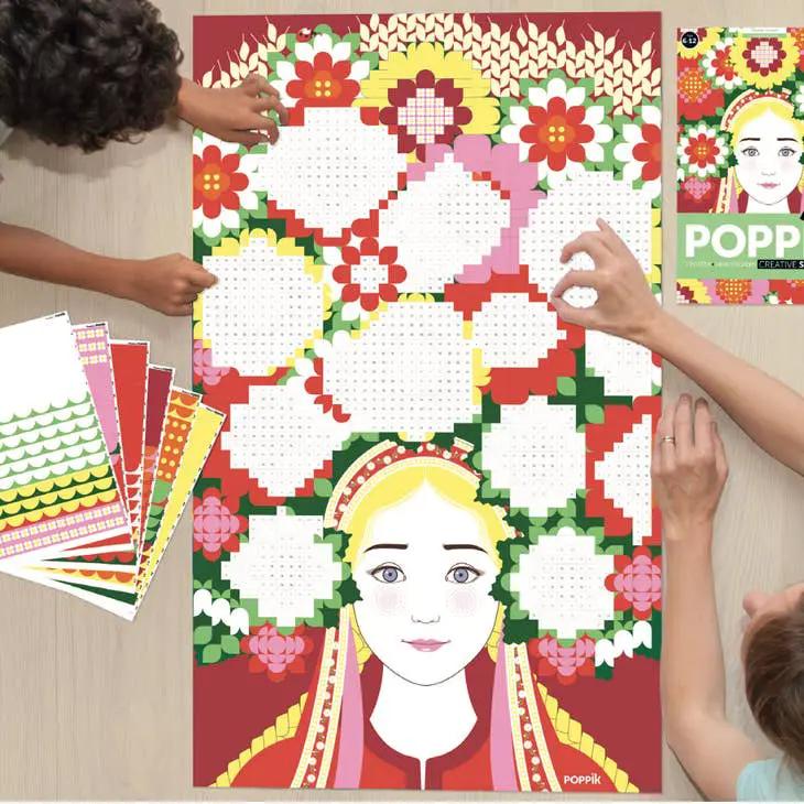 Couronne de fleurs-Poster en sticker inspiré Montessori by POPPIK