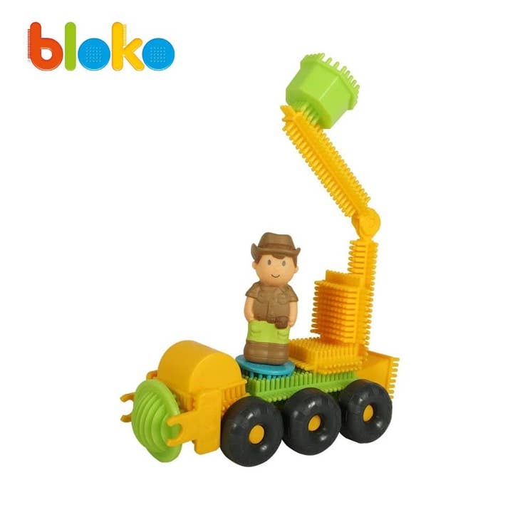 Tube 100 Bloko + 2 Figurines 3D Jungle - BLOKO 503663 - myplayground