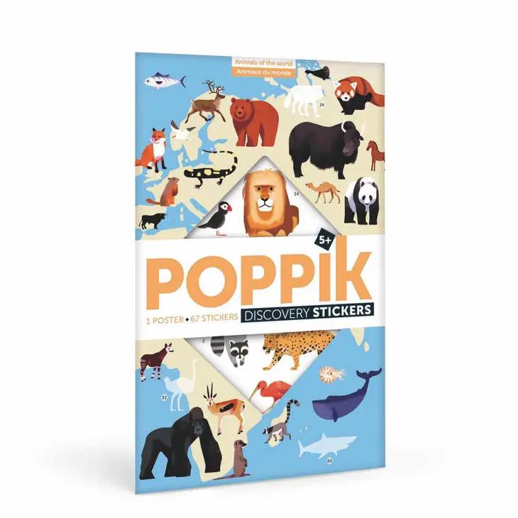 Les animaux du monde - Poster en stickers - Discovery 5+ by POPPIK