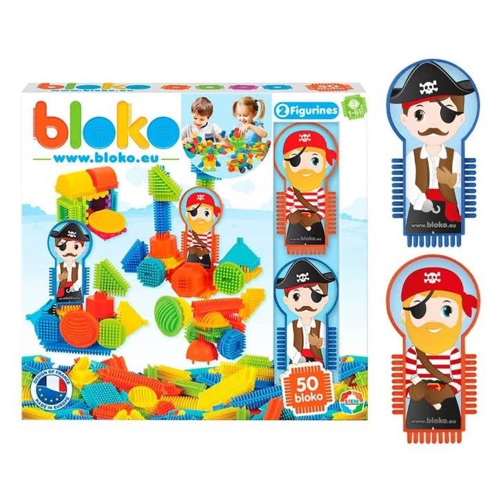 Coffret 50 Bloko + 2 Figurines Pods Pirates - BLOKO 503537 - myplayground